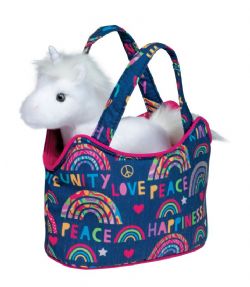 // SACOCHE AVEC PETITE PELUCHE DE LICORNE 6.5'' (17 CM)